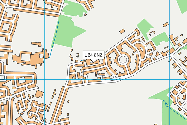 UB4 8NZ map - OS VectorMap District (Ordnance Survey)