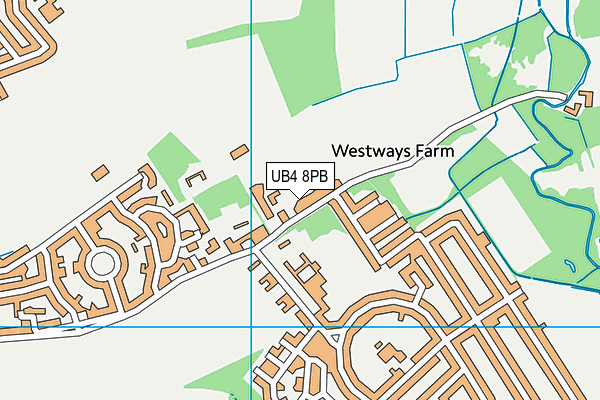 UB4 8PB map - OS VectorMap District (Ordnance Survey)