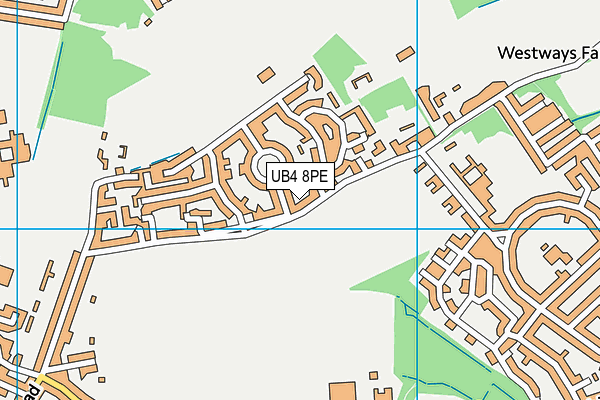 UB4 8PE map - OS VectorMap District (Ordnance Survey)