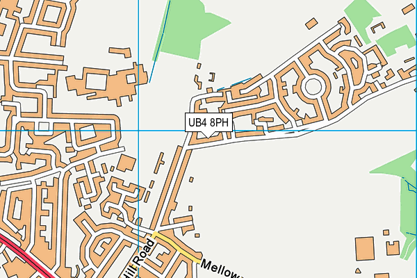UB4 8PH map - OS VectorMap District (Ordnance Survey)