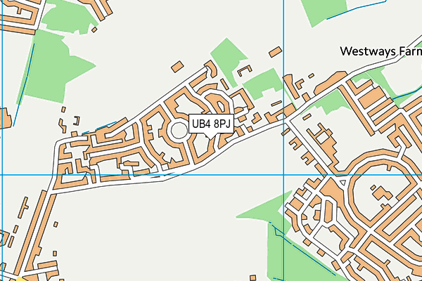 UB4 8PJ map - OS VectorMap District (Ordnance Survey)