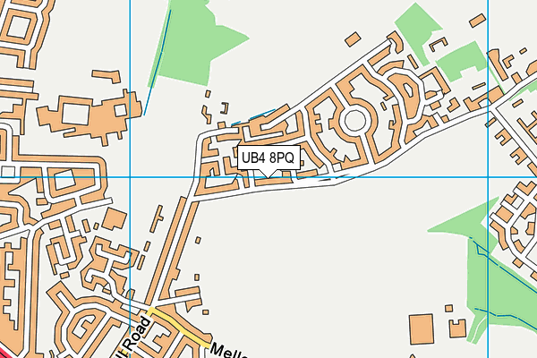 UB4 8PQ map - OS VectorMap District (Ordnance Survey)