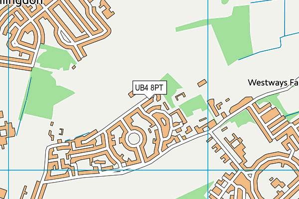 UB4 8PT map - OS VectorMap District (Ordnance Survey)