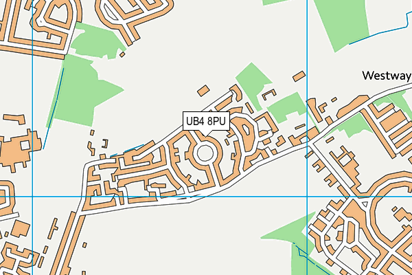 UB4 8PU map - OS VectorMap District (Ordnance Survey)