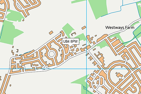 UB4 8PW map - OS VectorMap District (Ordnance Survey)