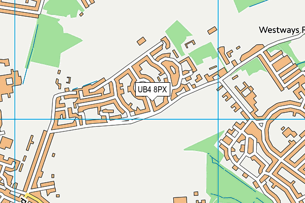 UB4 8PX map - OS VectorMap District (Ordnance Survey)