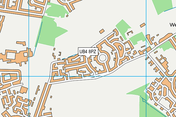 UB4 8PZ map - OS VectorMap District (Ordnance Survey)