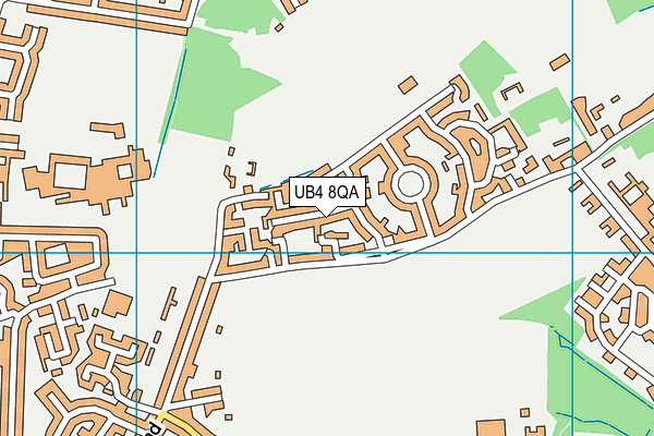 UB4 8QA map - OS VectorMap District (Ordnance Survey)