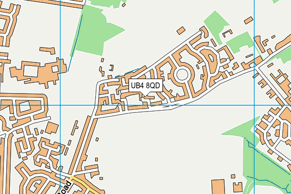 UB4 8QD map - OS VectorMap District (Ordnance Survey)