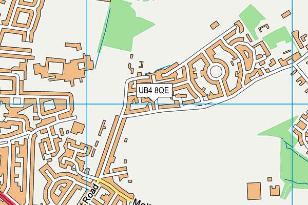 UB4 8QE map - OS VectorMap District (Ordnance Survey)
