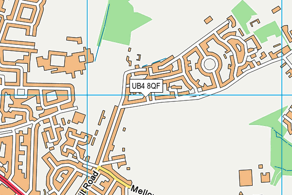 UB4 8QF map - OS VectorMap District (Ordnance Survey)