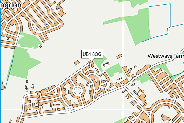 UB4 8QG map - OS VectorMap District (Ordnance Survey)