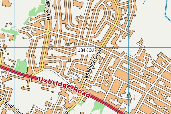 UB4 8QJ map - OS VectorMap District (Ordnance Survey)
