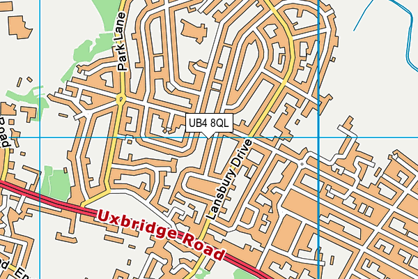 UB4 8QL map - OS VectorMap District (Ordnance Survey)