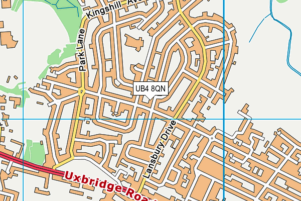 UB4 8QN map - OS VectorMap District (Ordnance Survey)