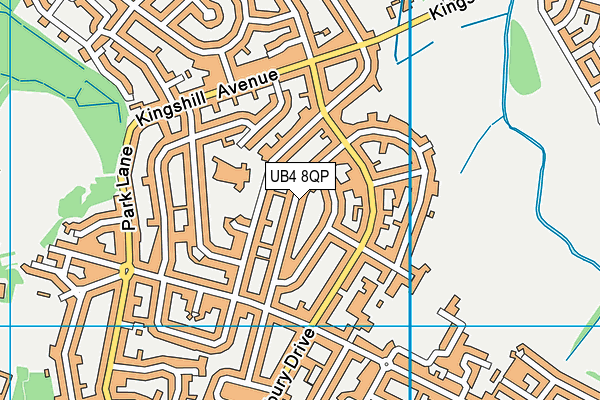 UB4 8QP map - OS VectorMap District (Ordnance Survey)