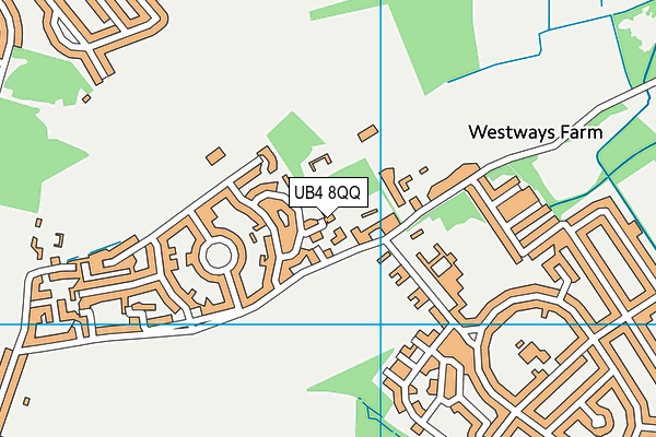 UB4 8QQ map - OS VectorMap District (Ordnance Survey)