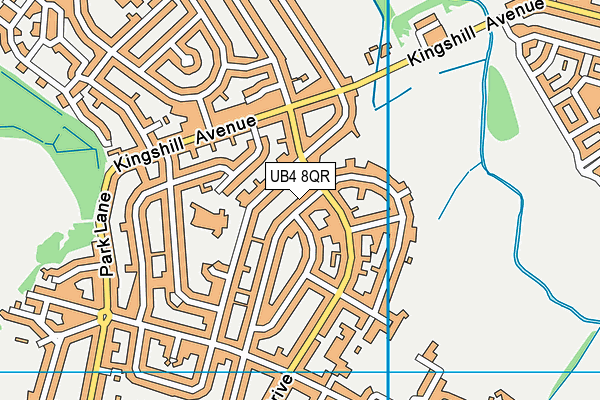 UB4 8QR map - OS VectorMap District (Ordnance Survey)