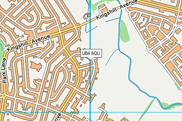 UB4 8QU map - OS VectorMap District (Ordnance Survey)