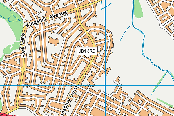UB4 8RD map - OS VectorMap District (Ordnance Survey)