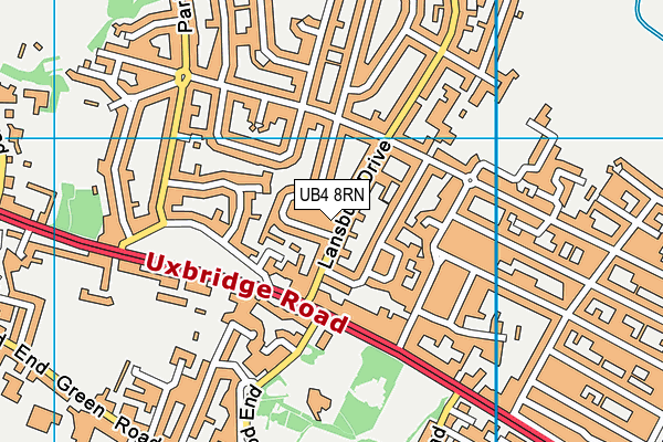UB4 8RN map - OS VectorMap District (Ordnance Survey)