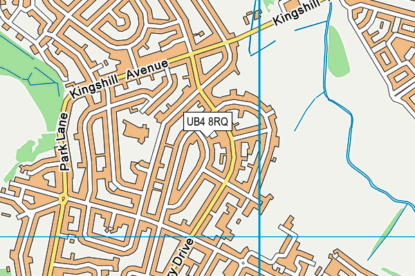 UB4 8RQ map - OS VectorMap District (Ordnance Survey)