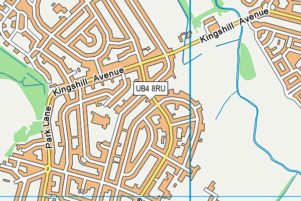UB4 8RU map - OS VectorMap District (Ordnance Survey)