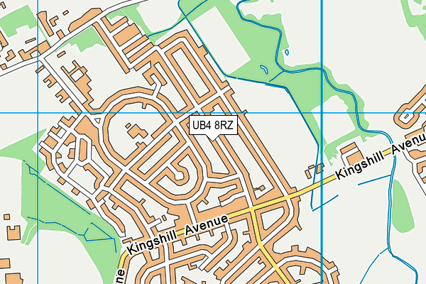 UB4 8RZ map - OS VectorMap District (Ordnance Survey)