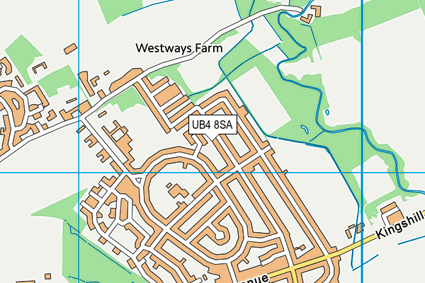UB4 8SA map - OS VectorMap District (Ordnance Survey)
