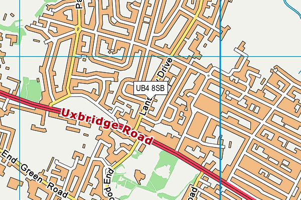 UB4 8SB map - OS VectorMap District (Ordnance Survey)