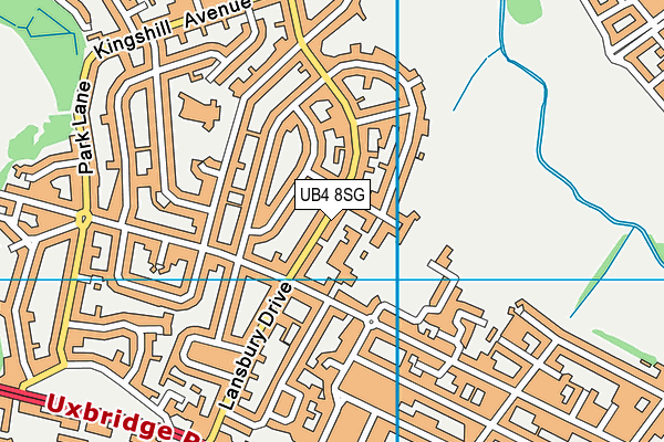 UB4 8SG map - OS VectorMap District (Ordnance Survey)