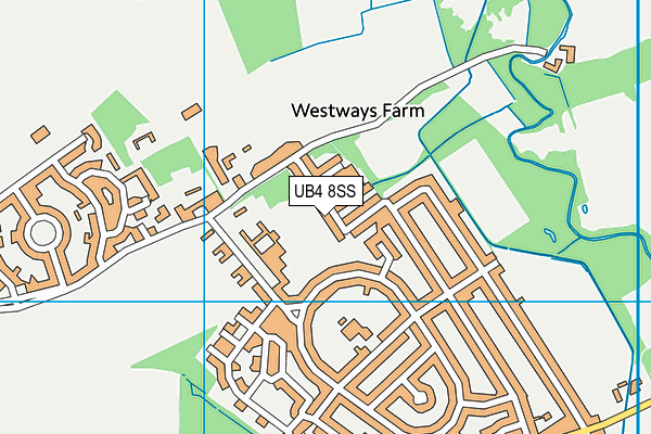UB4 8SS map - OS VectorMap District (Ordnance Survey)