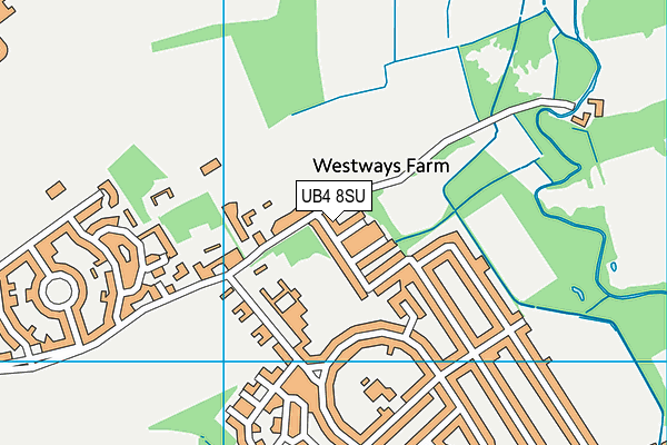 UB4 8SU map - OS VectorMap District (Ordnance Survey)