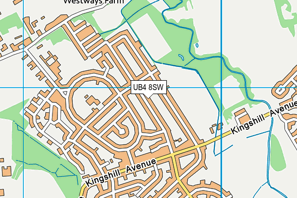 UB4 8SW map - OS VectorMap District (Ordnance Survey)