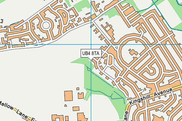UB4 8TA map - OS VectorMap District (Ordnance Survey)