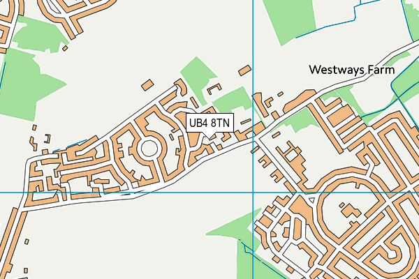 UB4 8TN map - OS VectorMap District (Ordnance Survey)