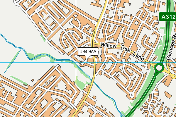 UB4 9AA map - OS VectorMap District (Ordnance Survey)
