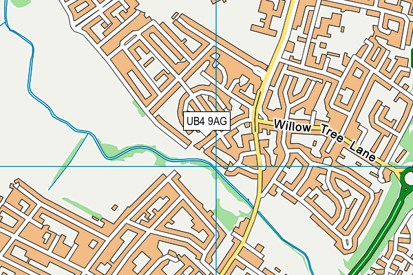 UB4 9AG map - OS VectorMap District (Ordnance Survey)