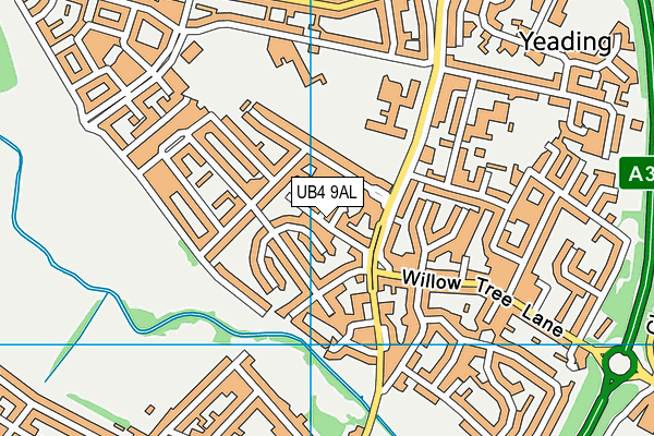 UB4 9AL map - OS VectorMap District (Ordnance Survey)