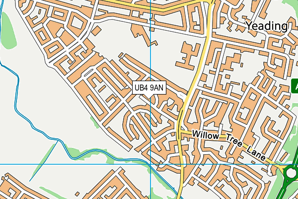 UB4 9AN map - OS VectorMap District (Ordnance Survey)