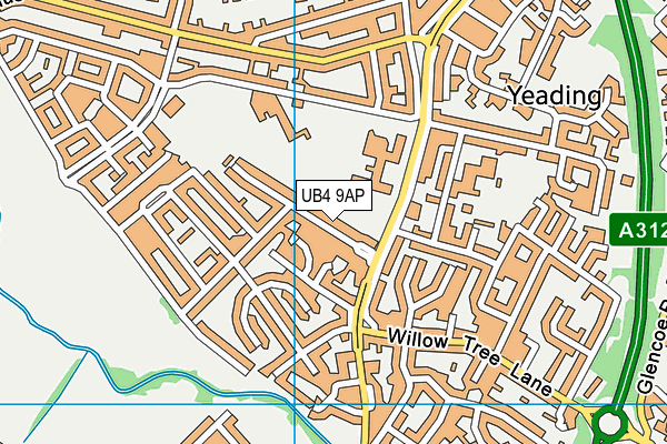 UB4 9AP map - OS VectorMap District (Ordnance Survey)