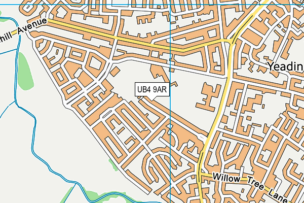 UB4 9AR map - OS VectorMap District (Ordnance Survey)
