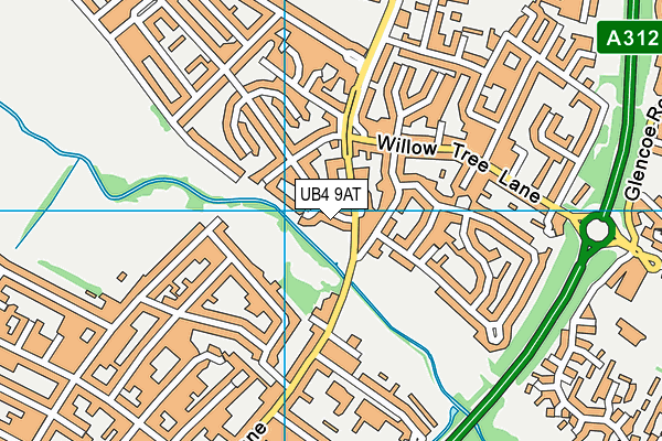 UB4 9AT map - OS VectorMap District (Ordnance Survey)