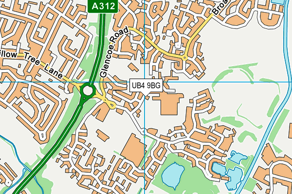 UB4 9BG map - OS VectorMap District (Ordnance Survey)