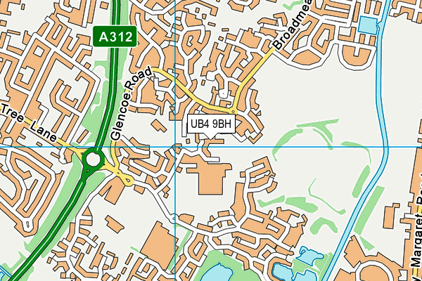 UB4 9BH map - OS VectorMap District (Ordnance Survey)