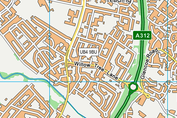 UB4 9BU map - OS VectorMap District (Ordnance Survey)