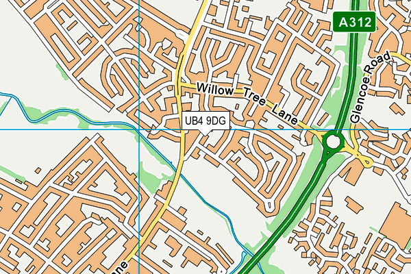 UB4 9DG map - OS VectorMap District (Ordnance Survey)