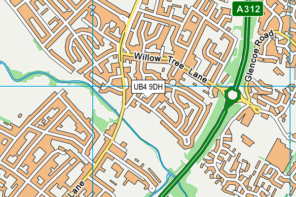 UB4 9DH map - OS VectorMap District (Ordnance Survey)