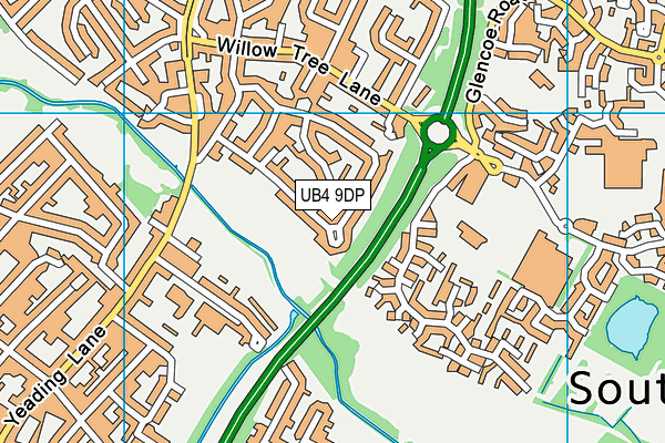UB4 9DP map - OS VectorMap District (Ordnance Survey)