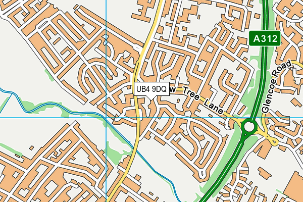 UB4 9DQ map - OS VectorMap District (Ordnance Survey)